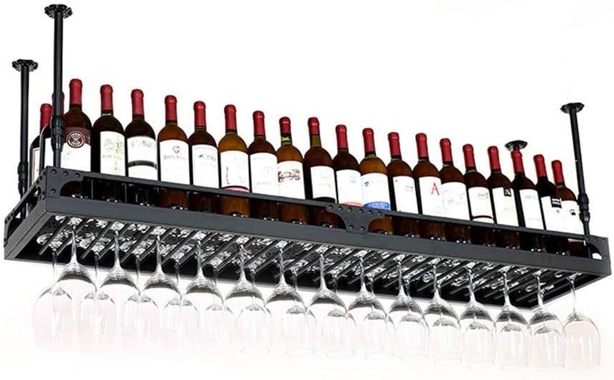 Adjustable Height Black Wine Rack Wall Holder