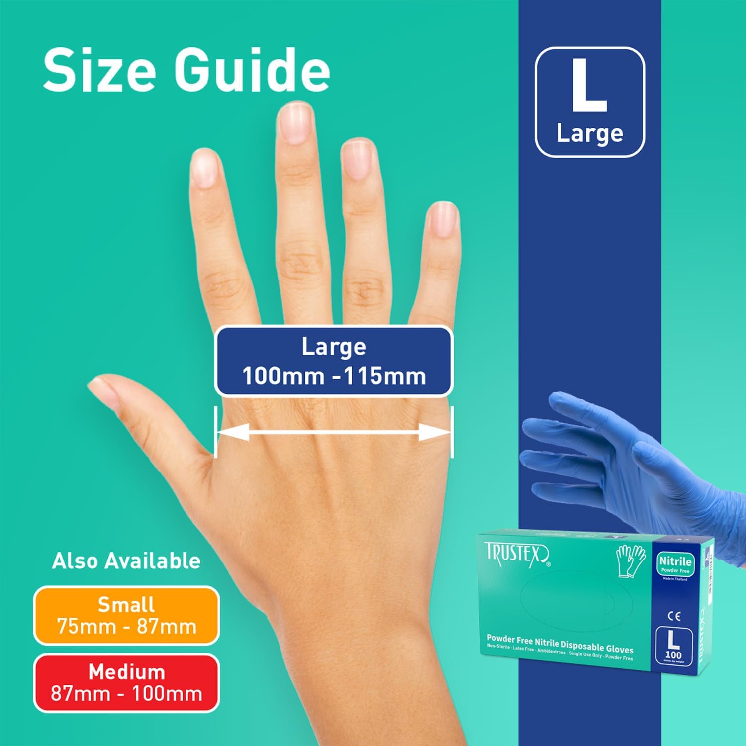 Trustex Nitrile Gloves Powder Free 32 Mil