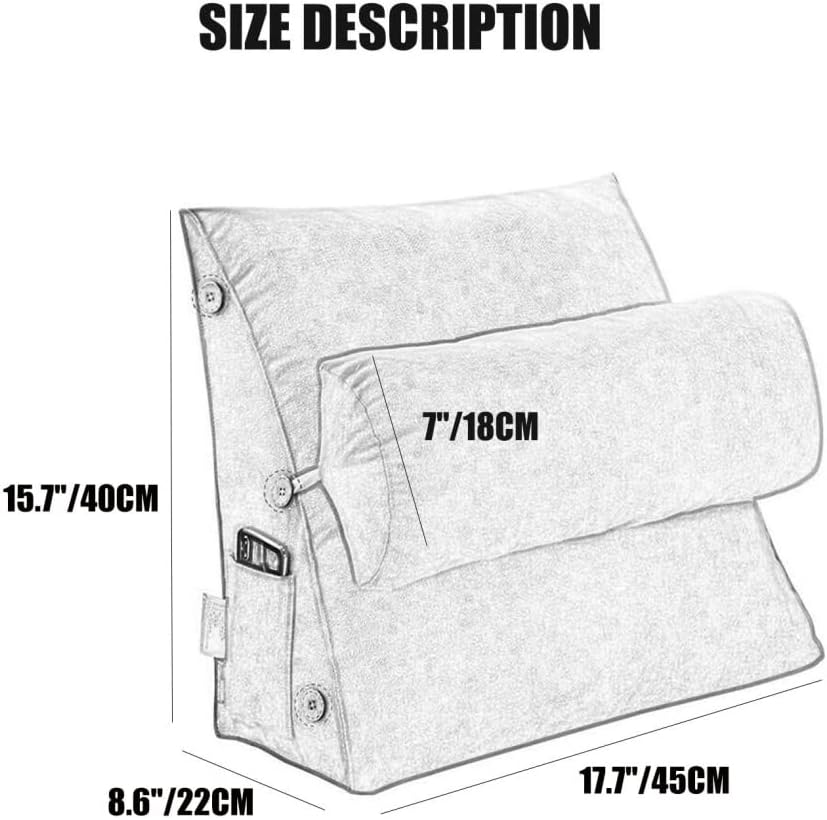 ZZYK Adjustable Reading Throw Pillow with Back Support