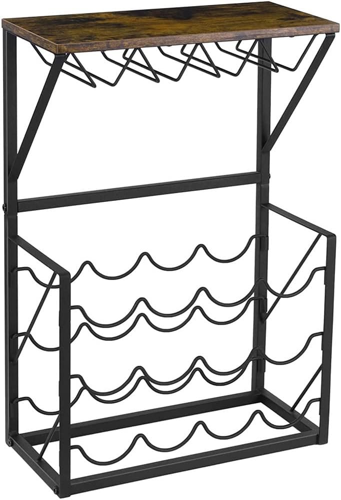ZJDYDY Freestanding Wine Rack with Glass Holders