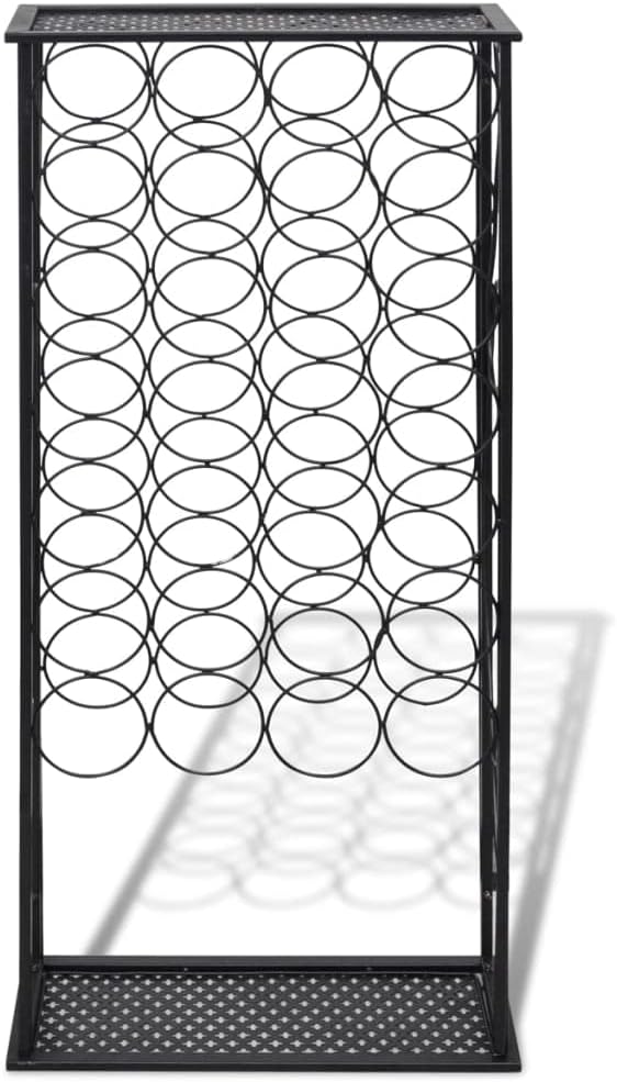 Aisifx 28-Bottle Wine Rack Black Wrought Iron
