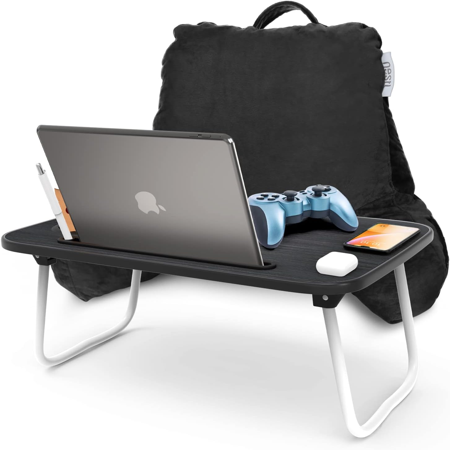 Nestl Reading Pillow with Laptop Desk - Black