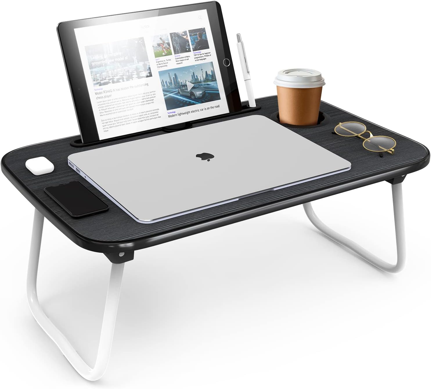 Nestl Reading Pillow with Laptop Desk - Black