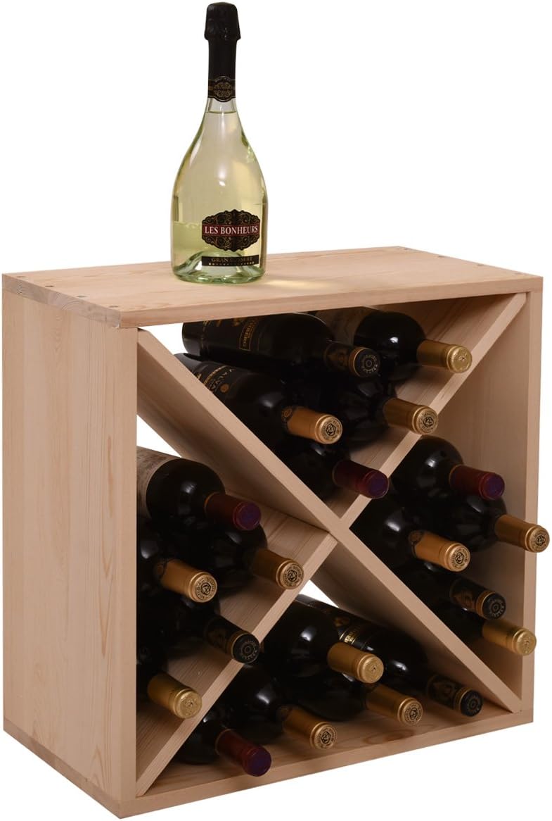 Sardoxx 24 Bottle Wine Rack Cedar Wood Cube Storage