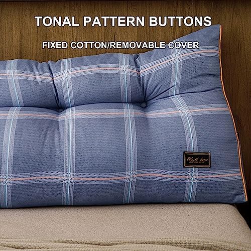 COZMAX Triangle Reading Cushion with Plaid Cover