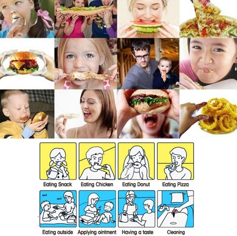 Disposable Fingergloves for Eating Greasy Food Transparent Safe