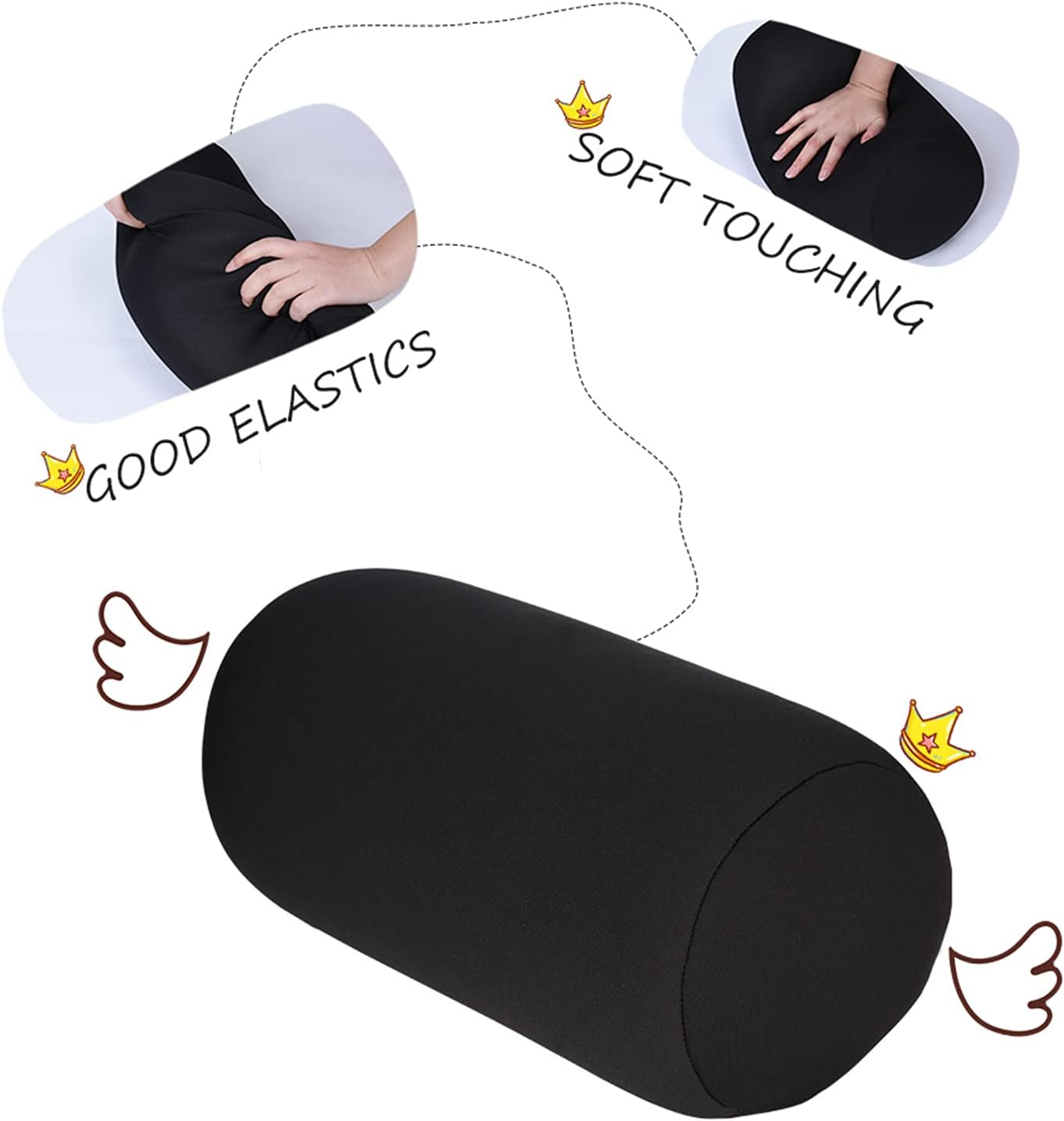 HAOHIZE Microbead Roll Pillow - Black