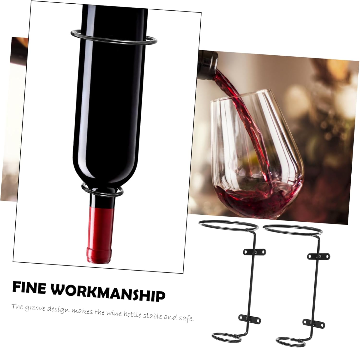 PRETYZOOM 6pcs Iron Wine Rack Display Holder