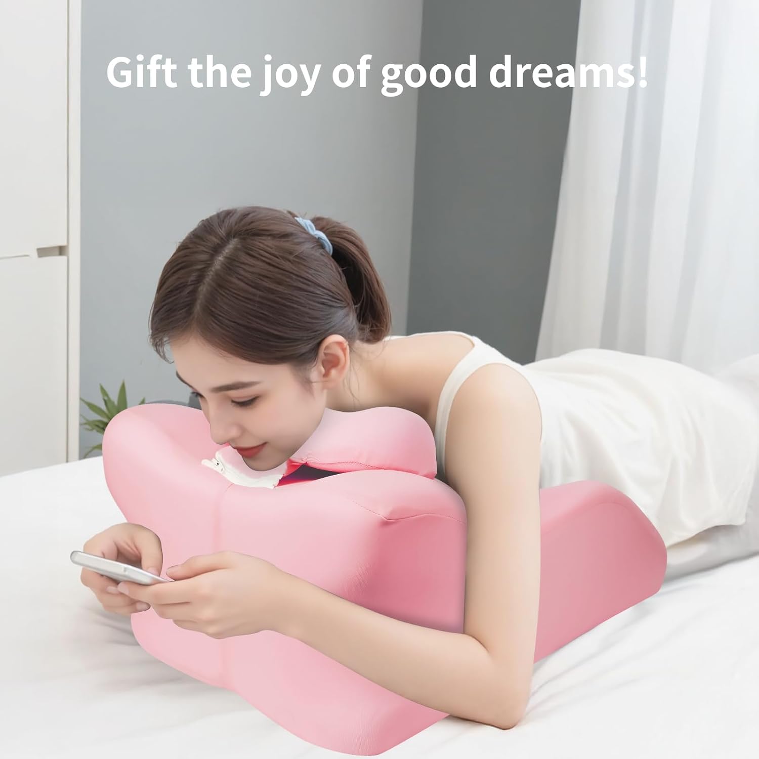 Relax Cush Pillow - Ergonomic Support for All Positions Pink