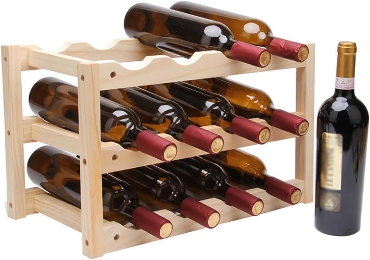 OXOAMP Freestanding 3-Tier Wine Rack with 12 Bottle Capacity