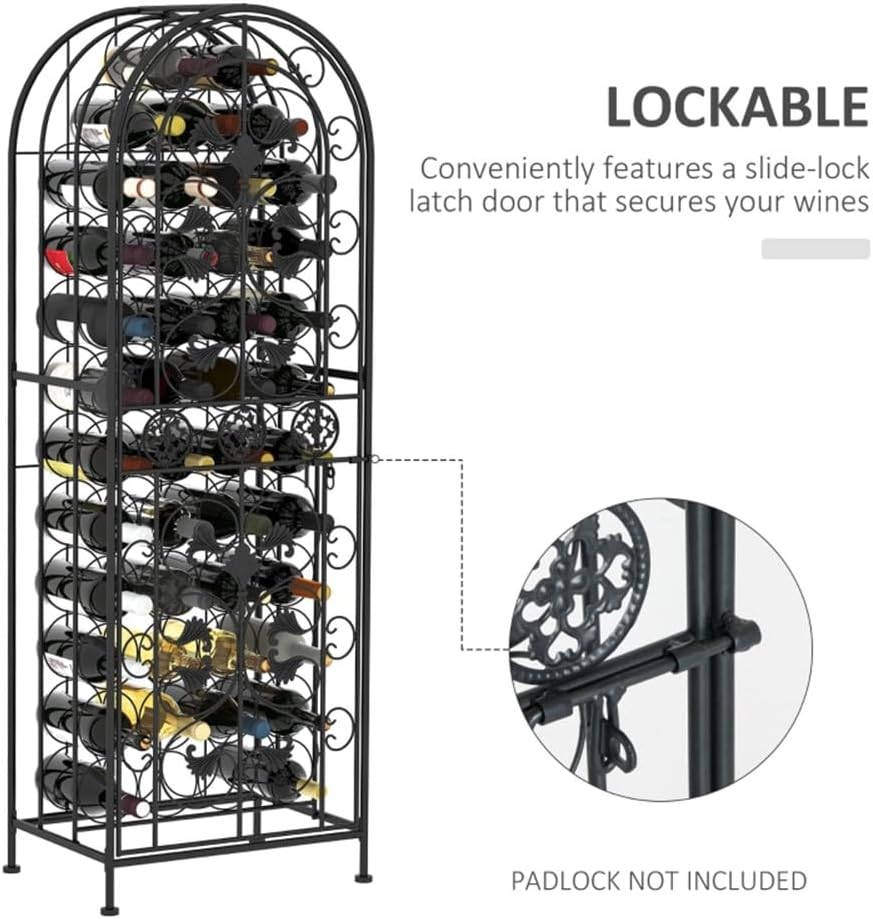DESIGNSCAPE3D Wine Rack Cabinet - Secure 45-Bottle Storage