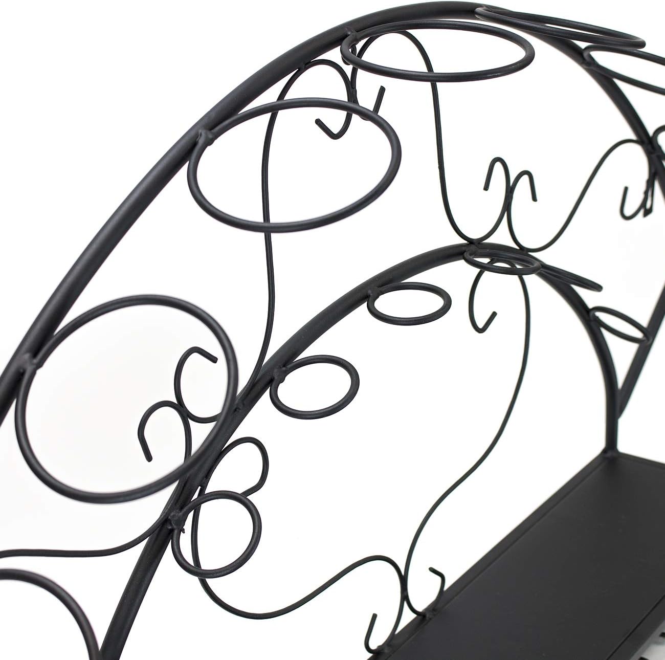Sorbus Wall-Mounted Wine Rack with Glass Holder - Holds 7 Bottles and 5 Glasses Black