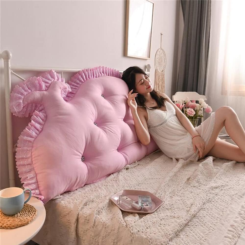 ZZYK Headboard Cushion with Removable Cover Velvet 354 Inches Pink