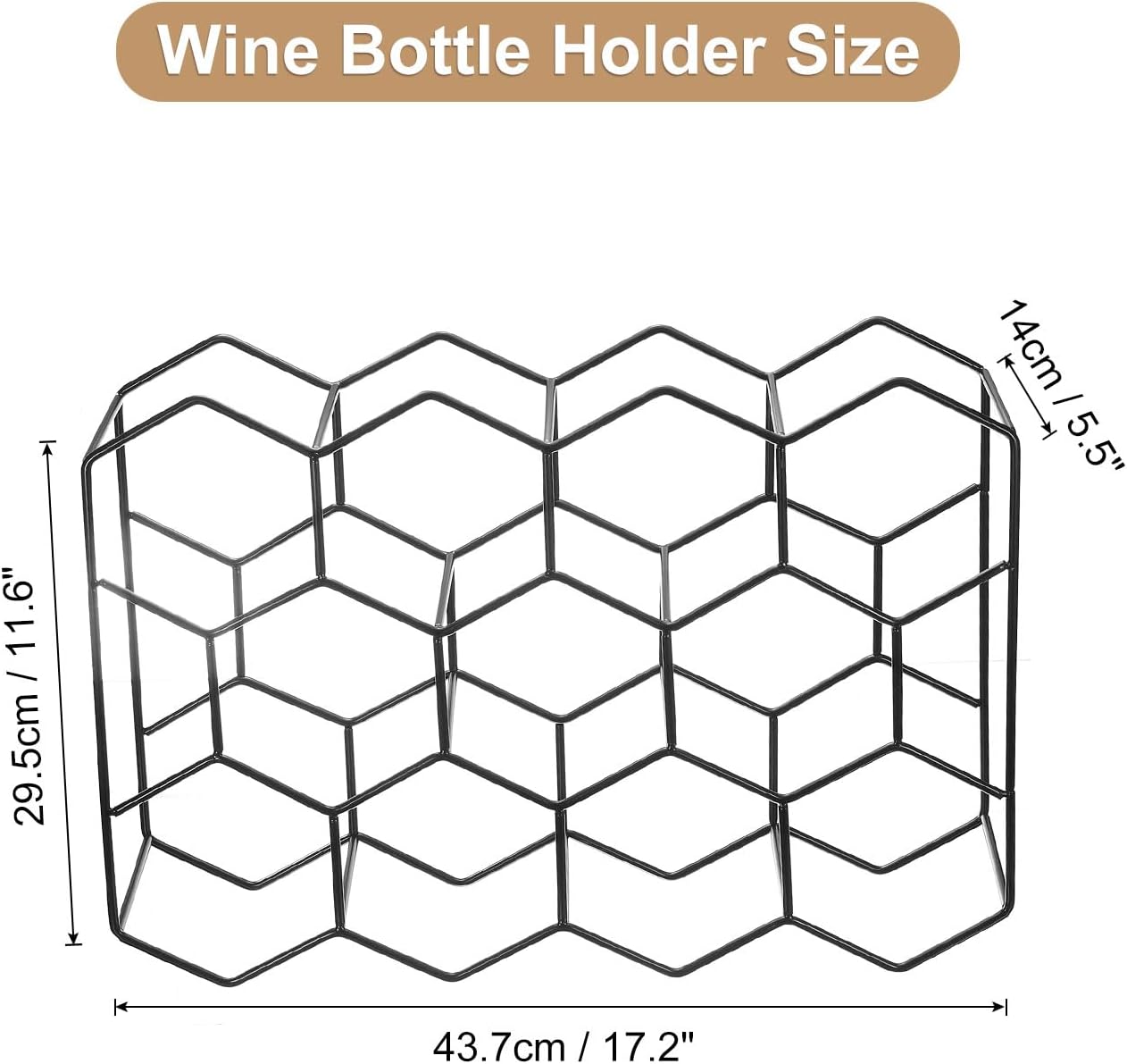 Uxcell 14 Bottle Tabletop Wine Rack in Black