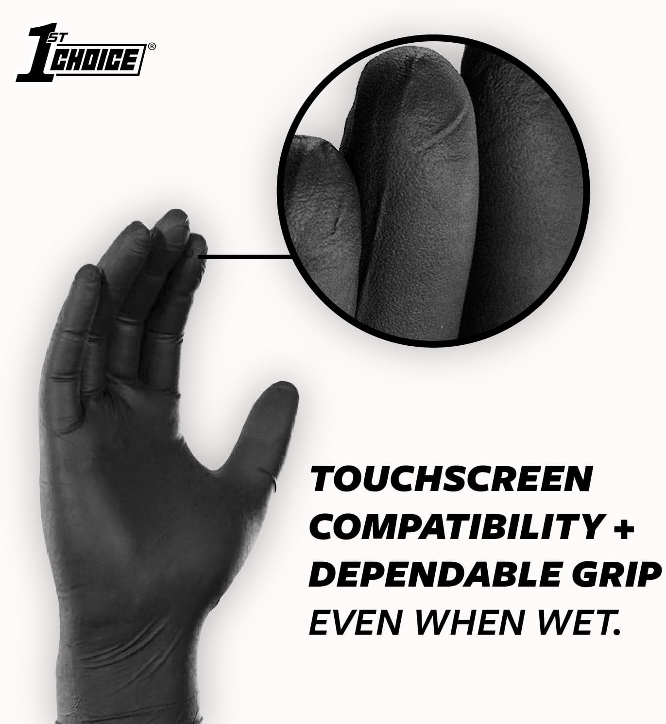 1st Choice Nitrile Gloves 5 Mil Black XL