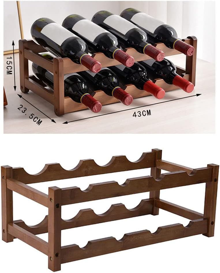 2-Layer Bamboo Wine Rack for Home Bar and Pantry 1