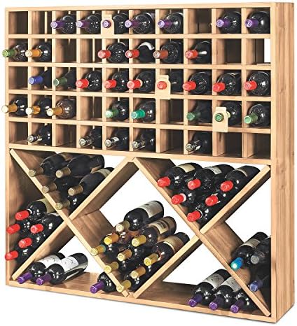 Wine Enthusiast Jumbo Bin Grid 100 Bottle Wine Rack - Unstained 1