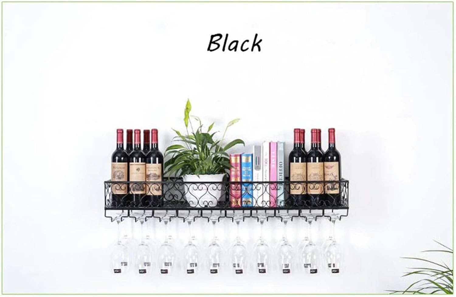LUNEZY Wine Racks Wall Holder Metal Black