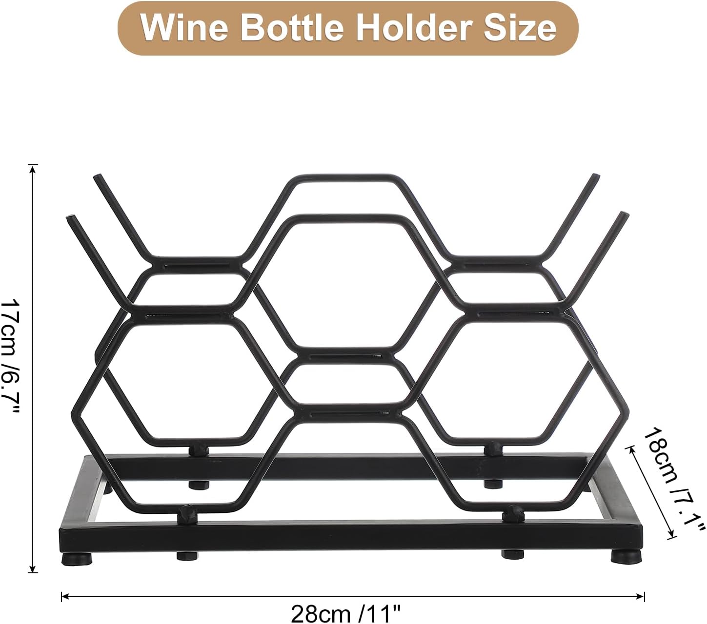 Uxcell 5 Bottle Tabletop Wine Rack Black