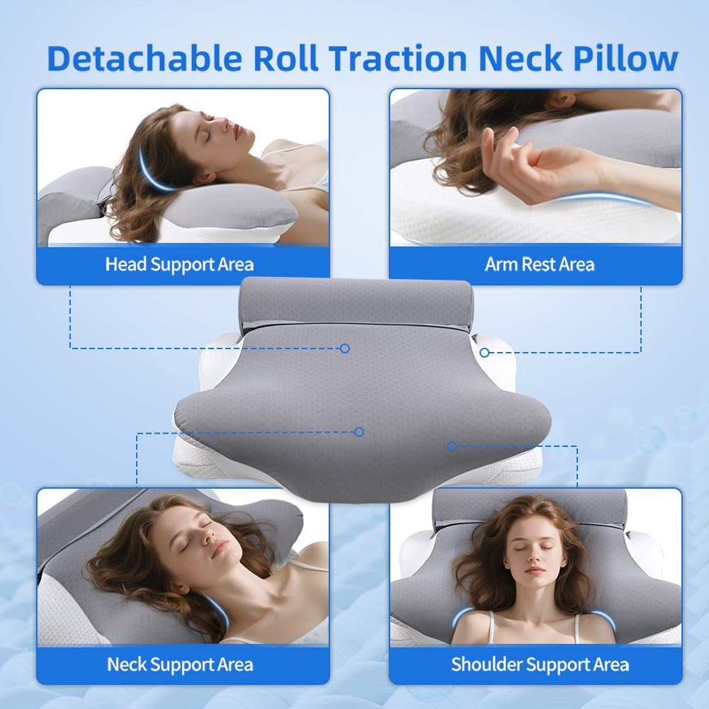 Partnerjoy 2 in 1 Cervical Pillow for Neck Pain Relief