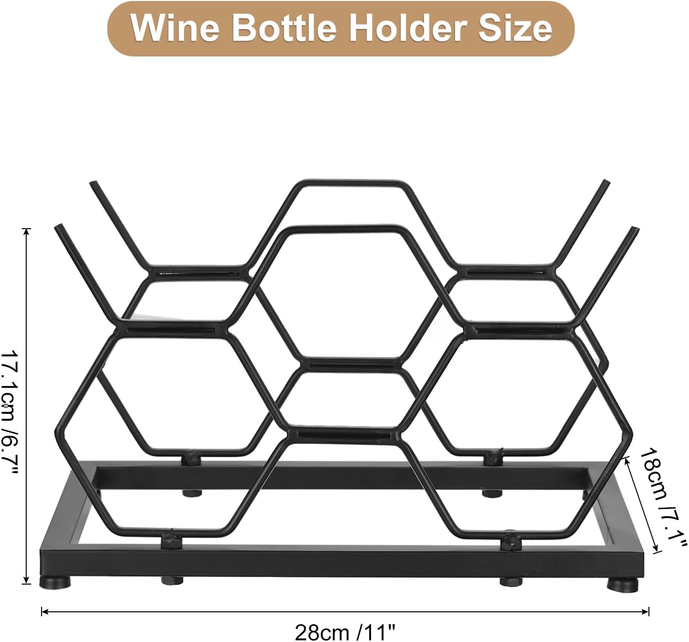 Uxcell Freestanding Wine Rack for 5 Bottles Black