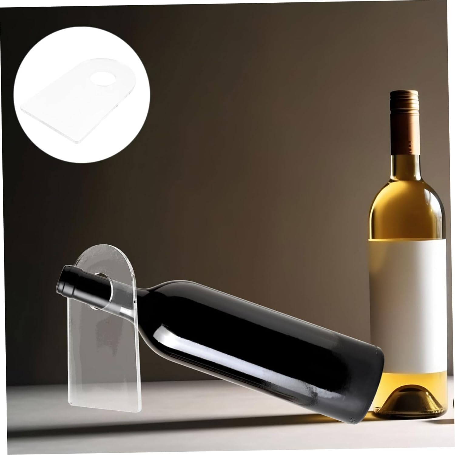 CIYODO 2 Pcs Clear Acrylic Wine Bottle Holder
