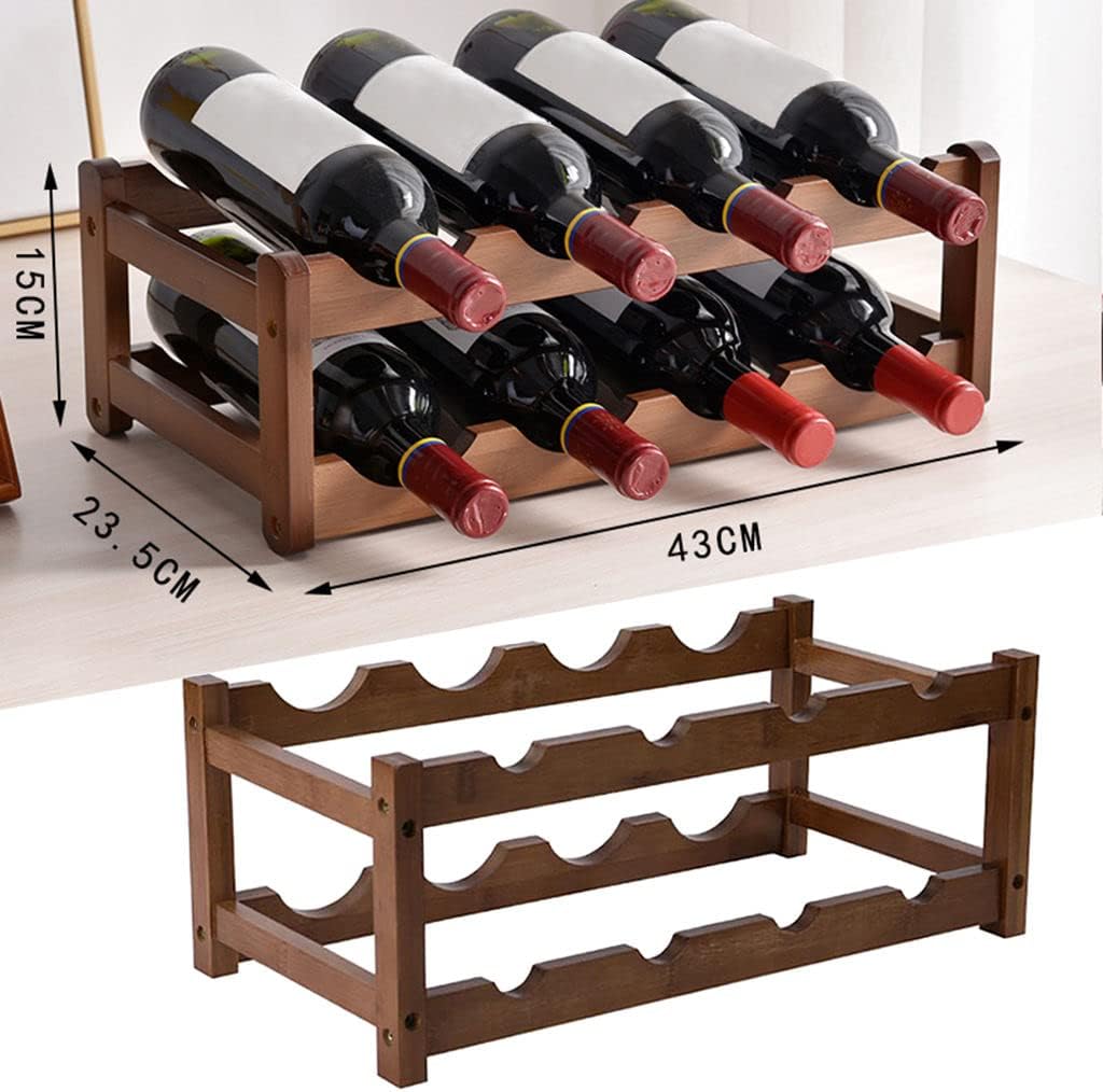 2-Layer Bamboo Wine Rack for Home Bar and Pantry 1