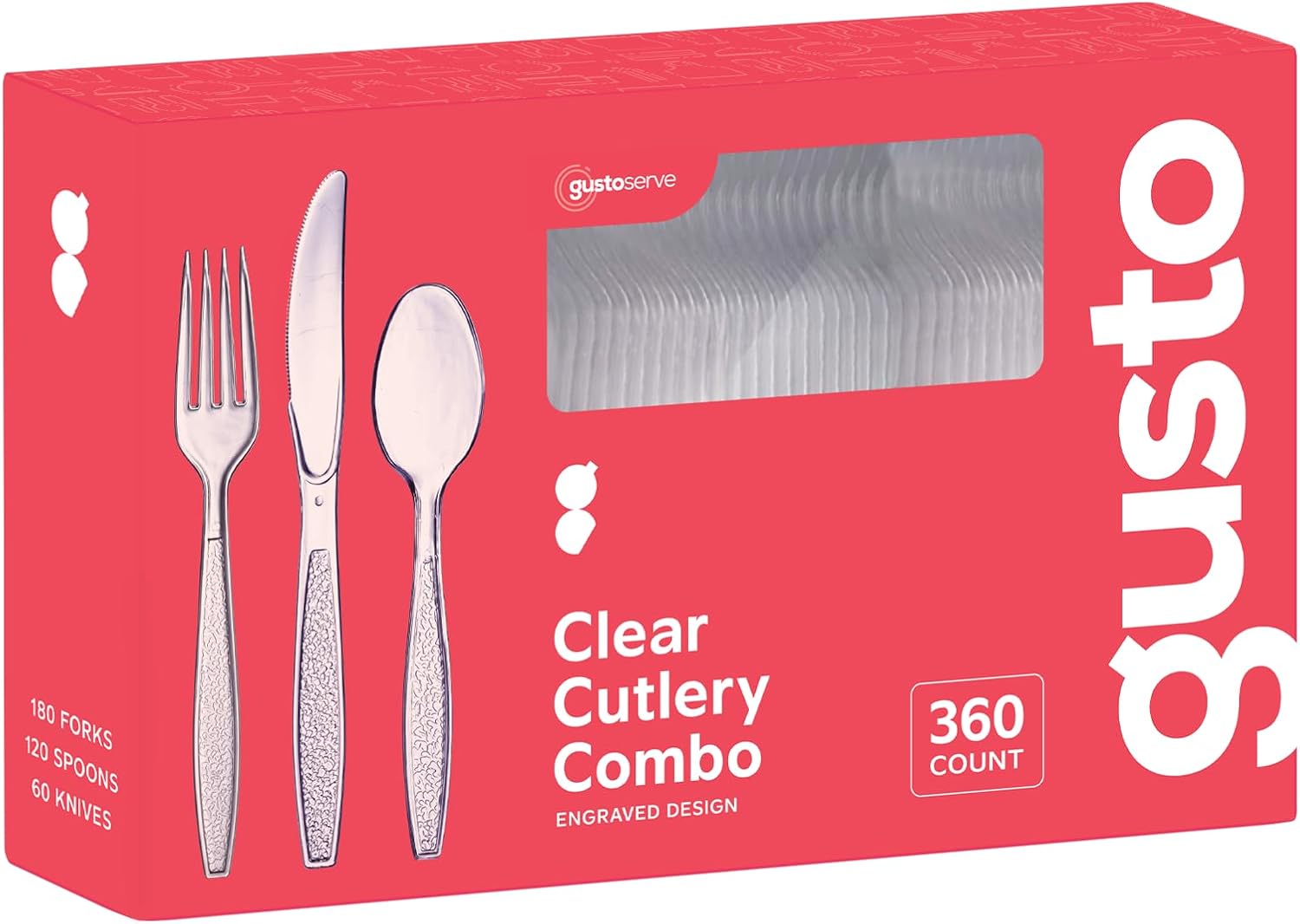 Comfy Package 360 Combo Box Clear Plastic Silverware Set