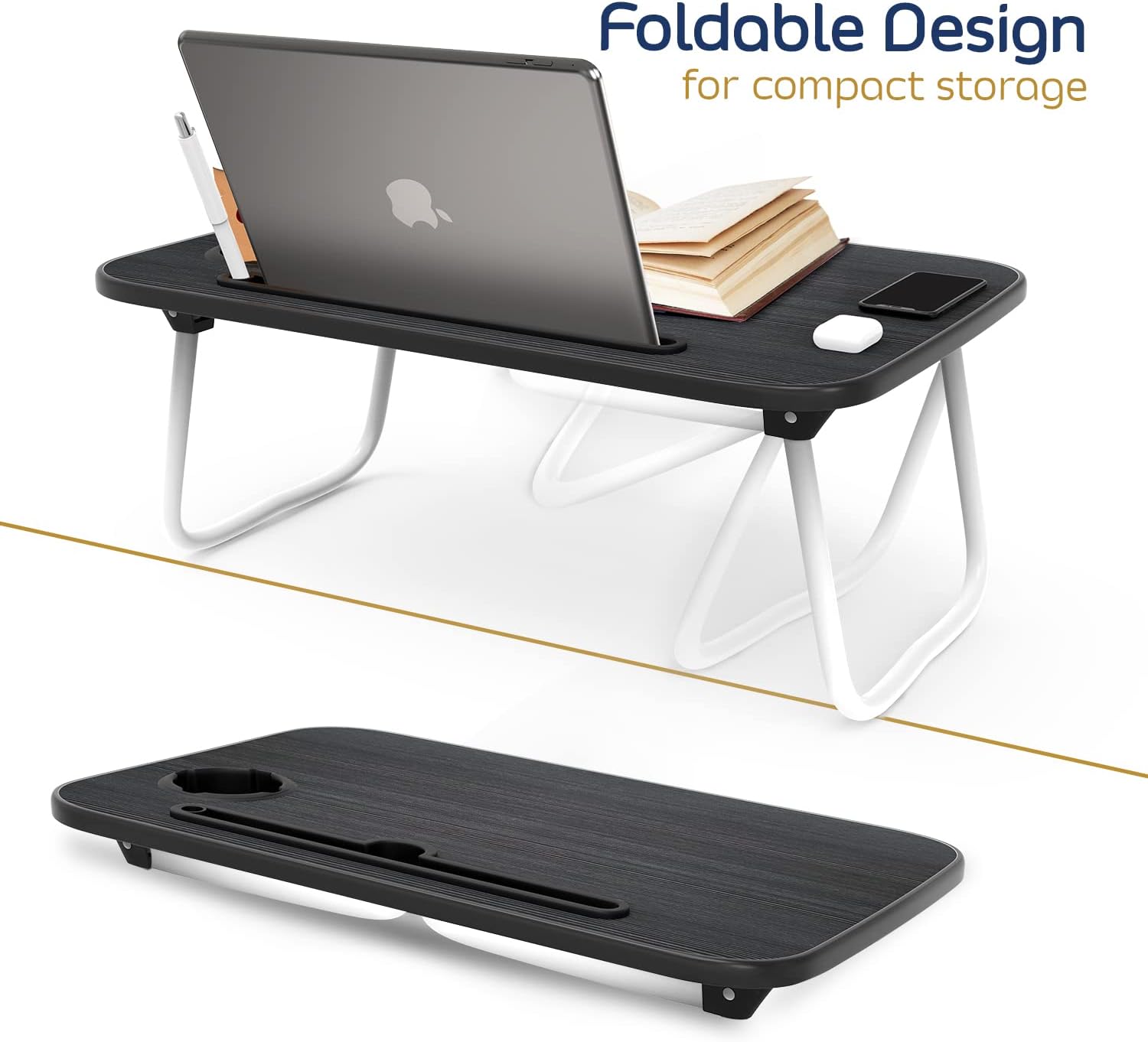 Nestl Reading Pillow with Laptop Desk - Black