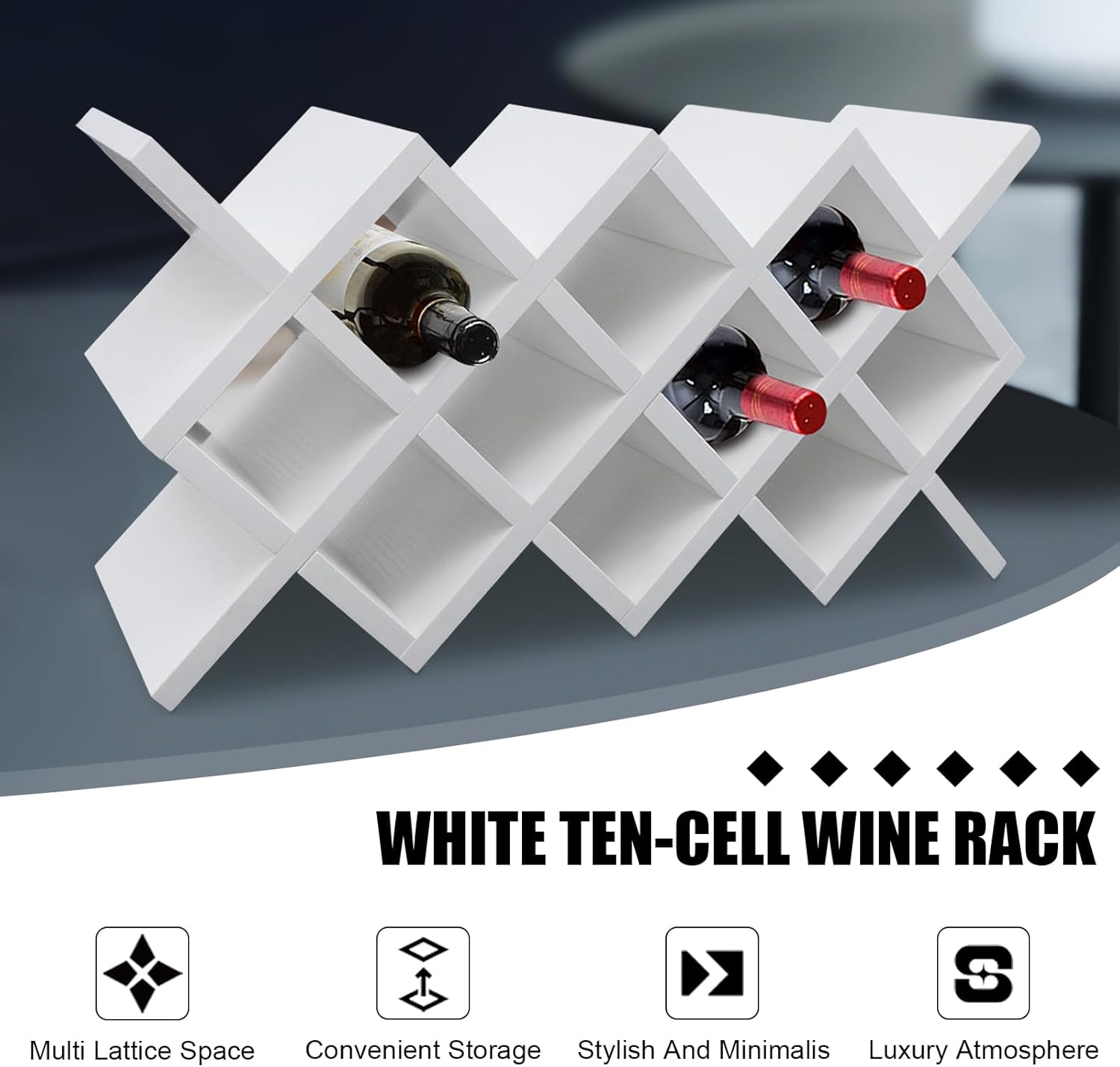 Generic 10-Bottle Freestanding Wooden Wine Rack