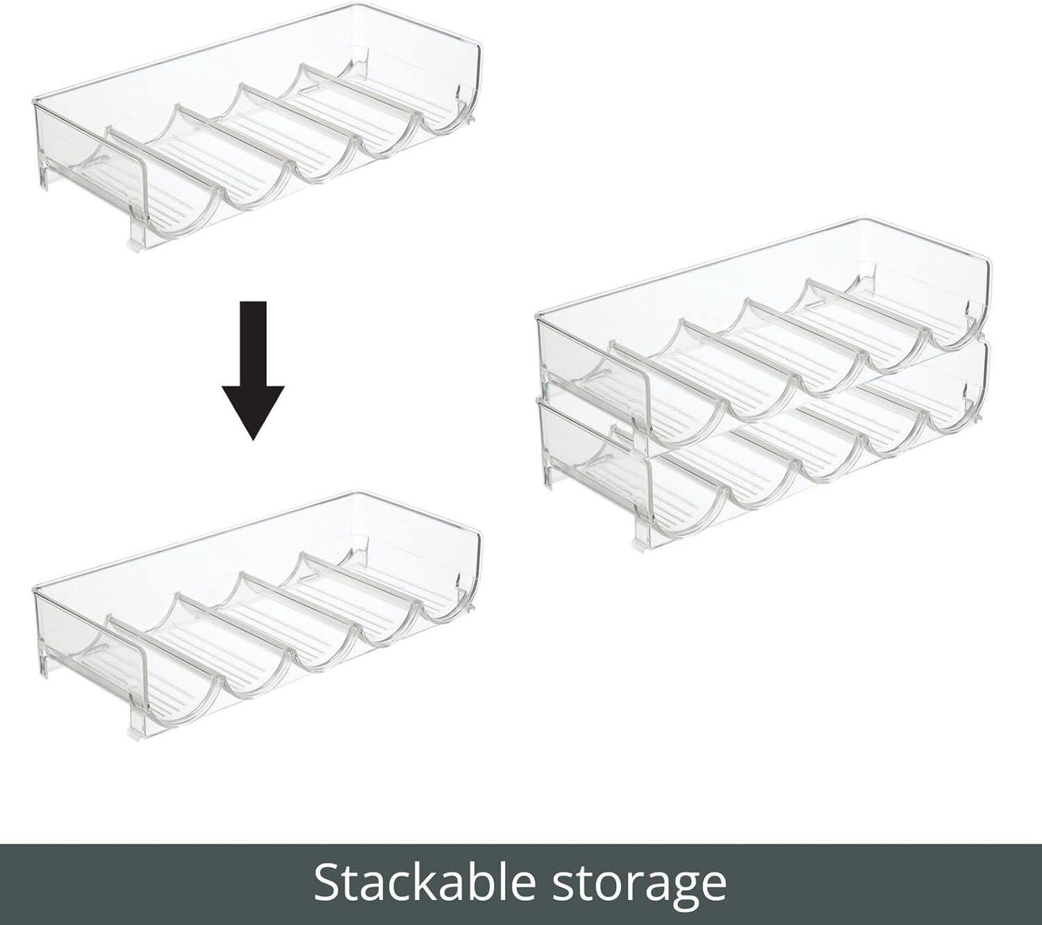 mDesign Clear Stackable Wine Bottle Rack 2 Pack