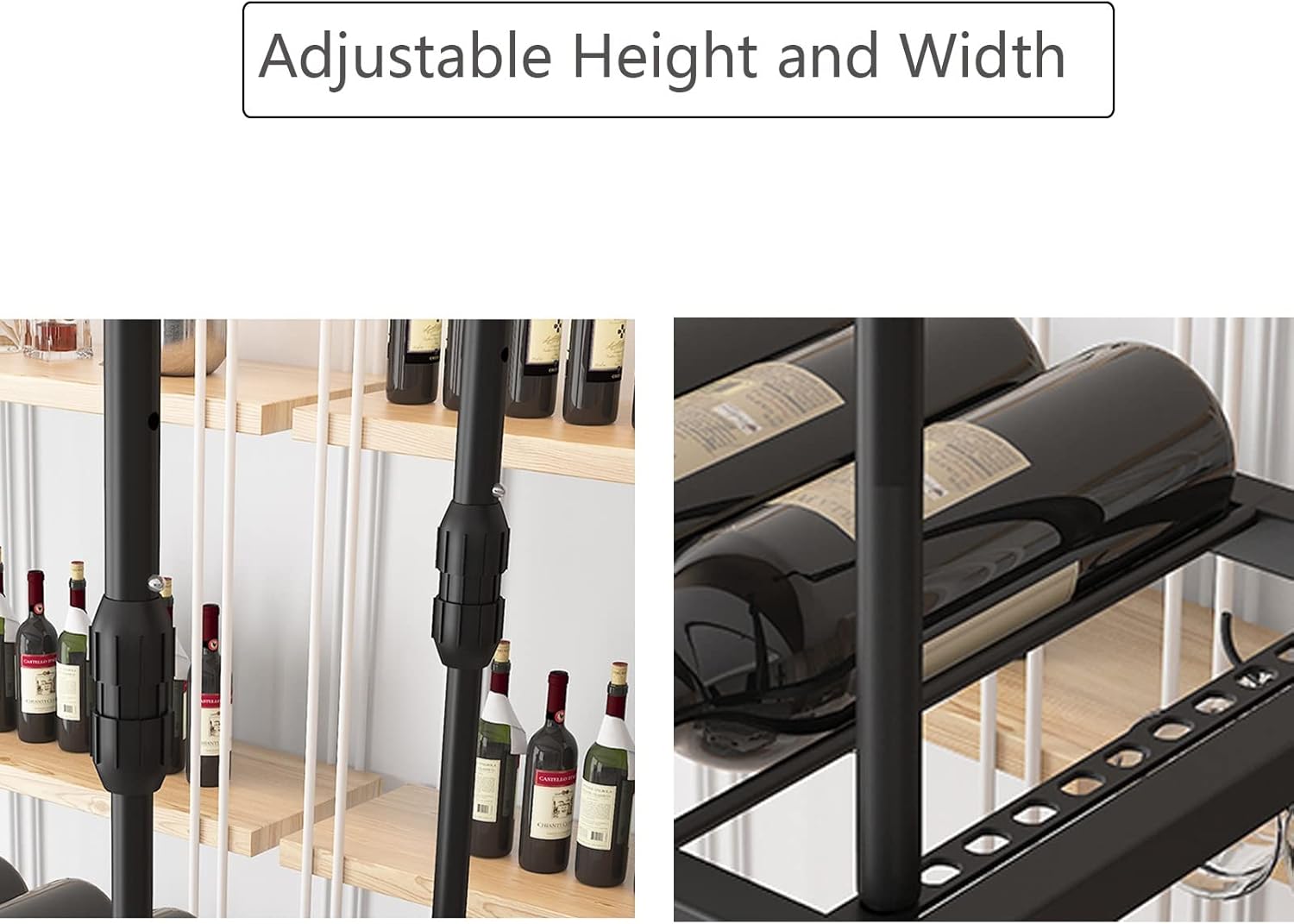 Ceiling Wine Rack with Glass Holder 14 Inch