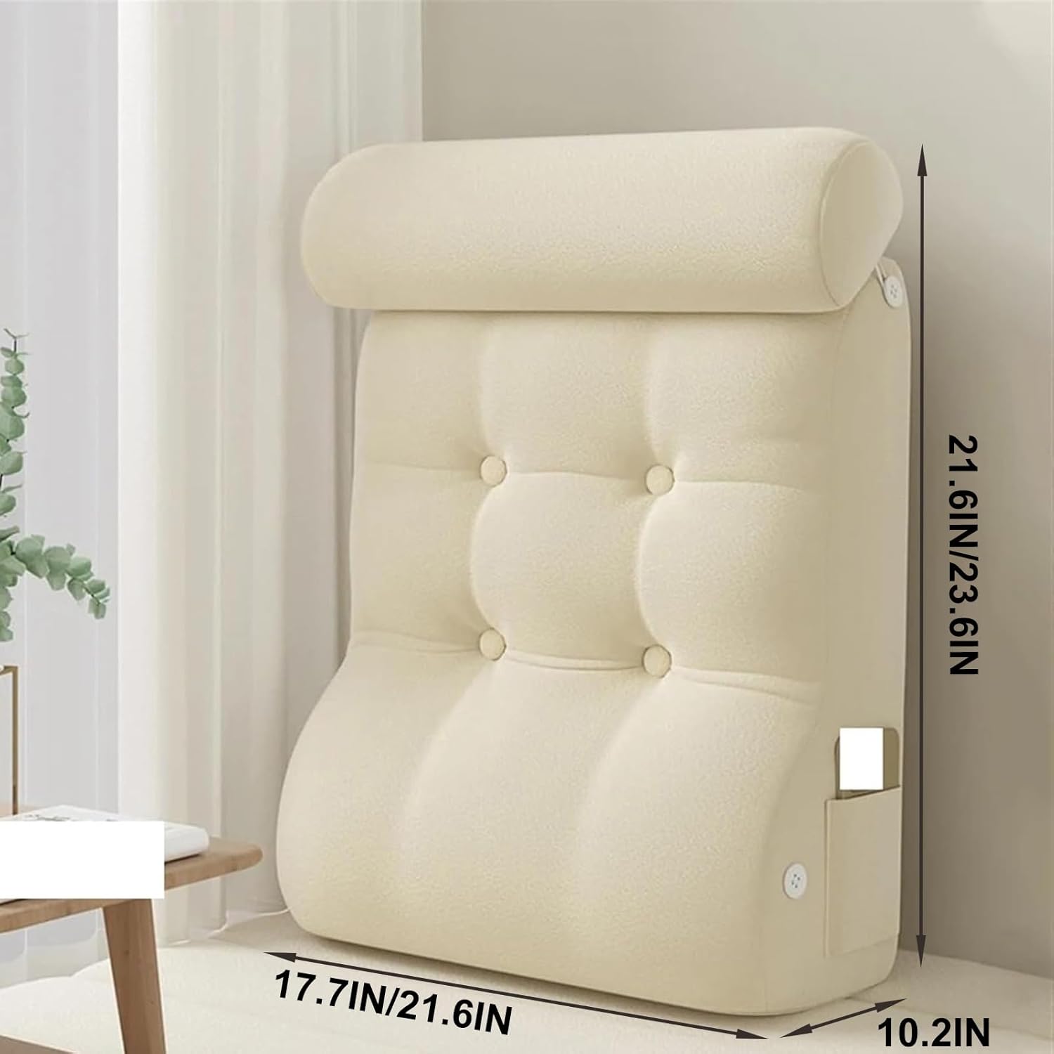 Adjustable Reading Pillow with Lumbar Support for Bed and Sofa