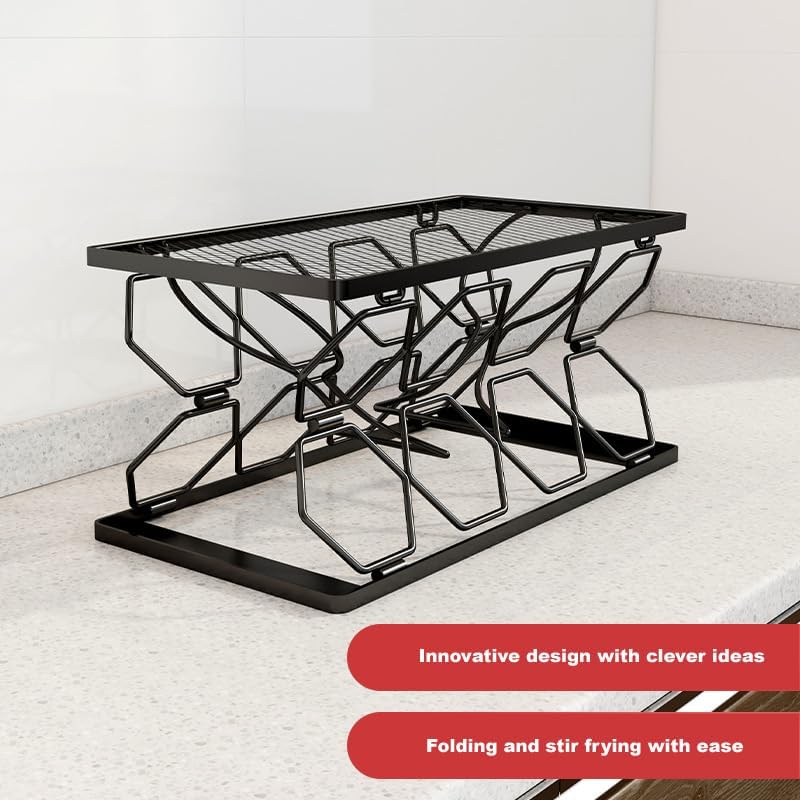 Generic LMingKun 6-8 Bottle Freestanding Wine Rack - Modern Black Metal 2 Tier