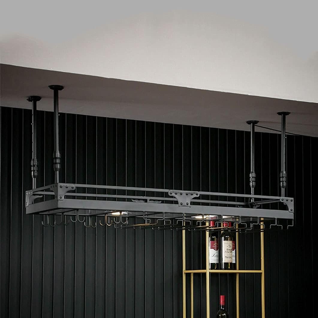 ZJDYDY Wall-Mounted Wine Rack with Adjustable Hanging Rod