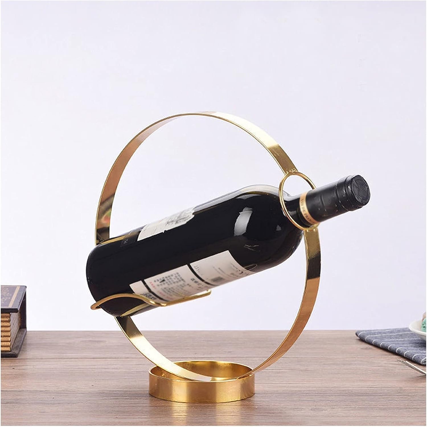 VALTEV Tabletop Wine Rack with Wrought Iron Design
