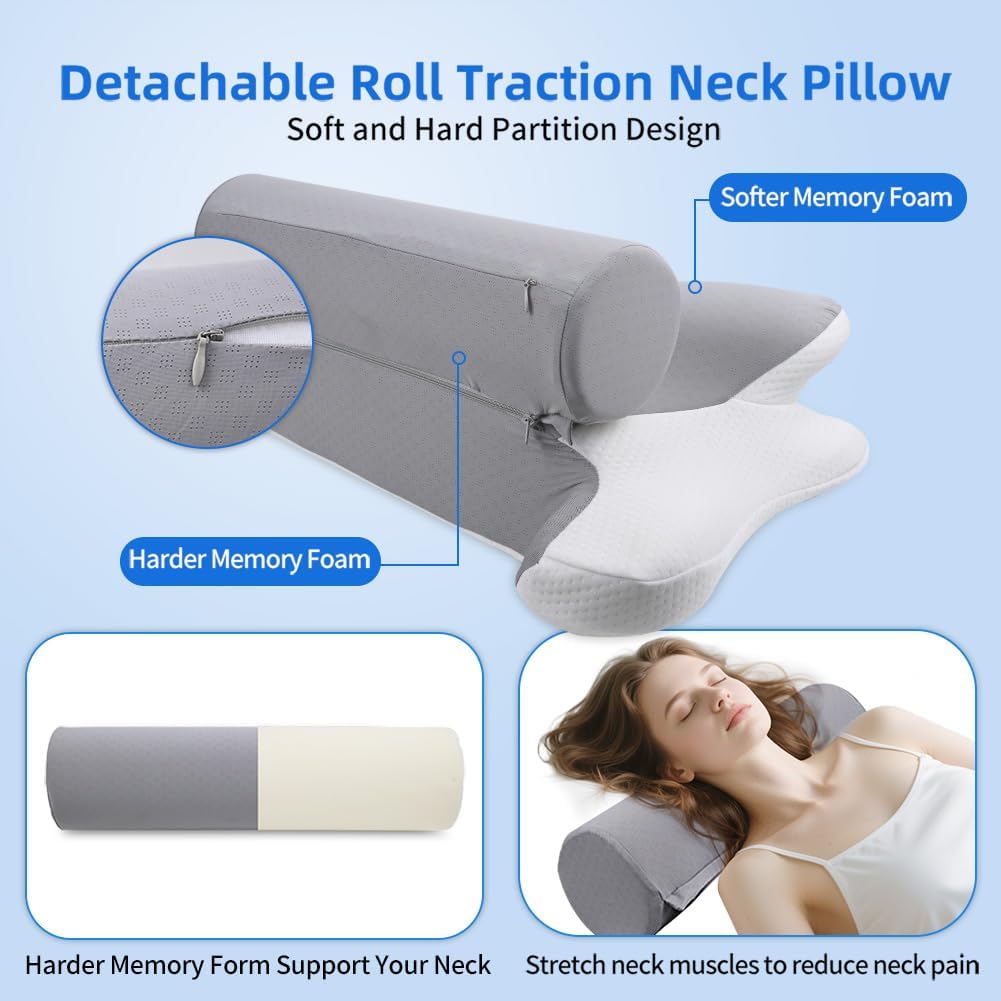 Partnerjoy 2 in 1 Cervical Pillow for Neck Pain Relief
