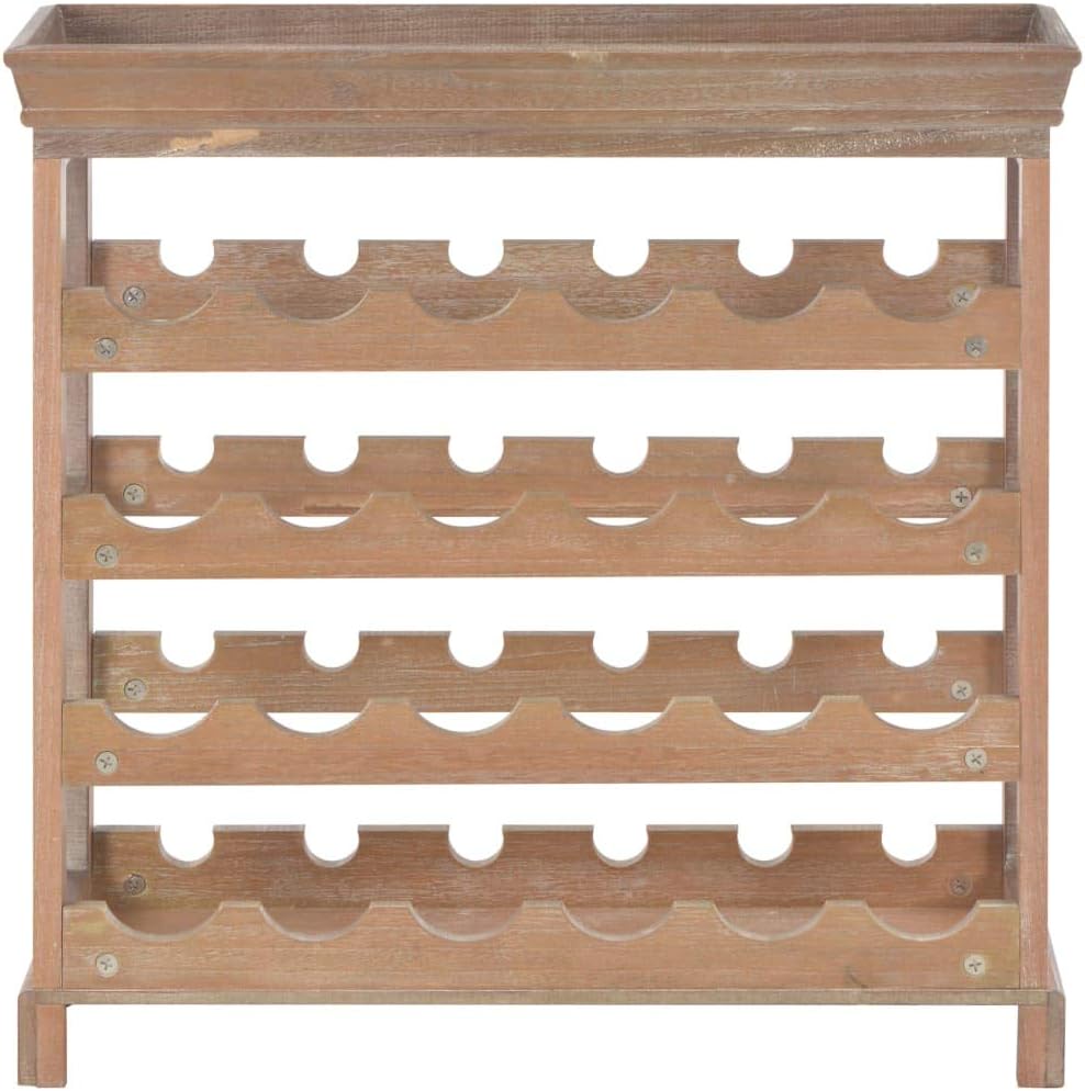 WEHUOSIF Brown Wine Cabinet with 4 Shelves