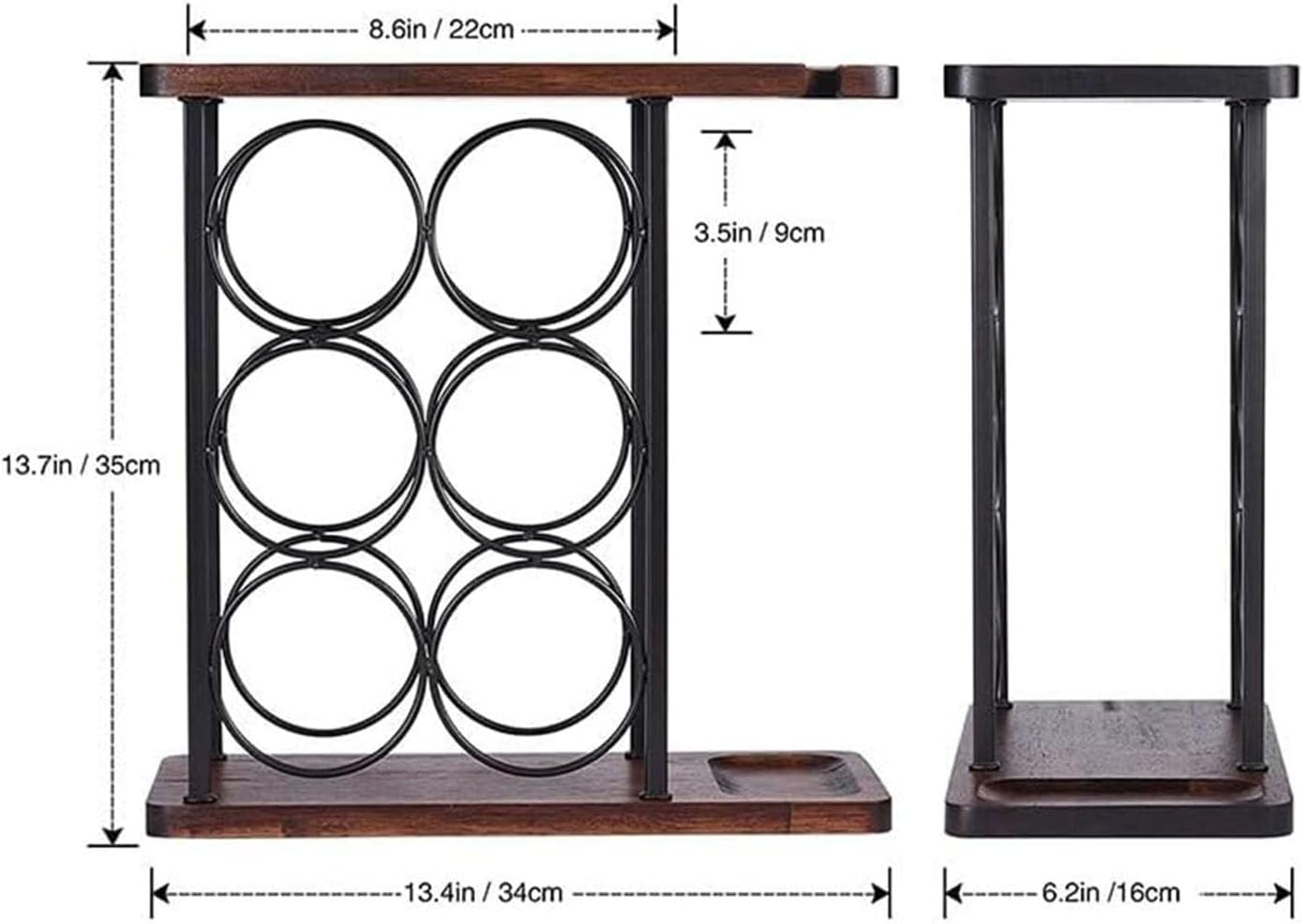 Modern Minimalist Spiral Wine Rack - 6 Bottle Holder