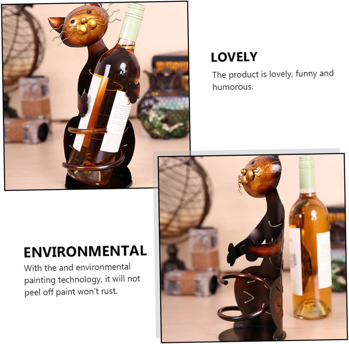 Zerodeko Cat-Shaped Wine Rack for Home Decor