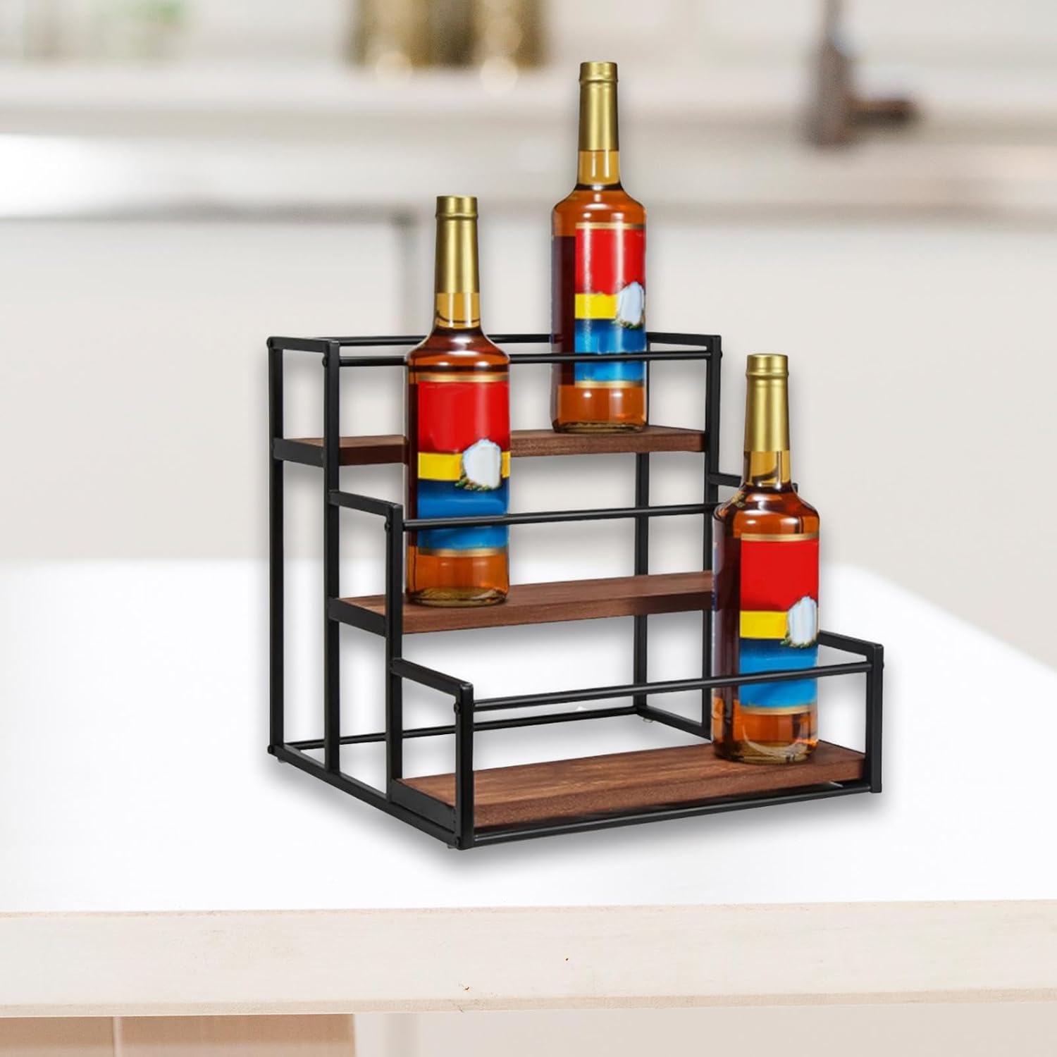 3 Tier Syrup Bottle Display Rack for Coffee Bar