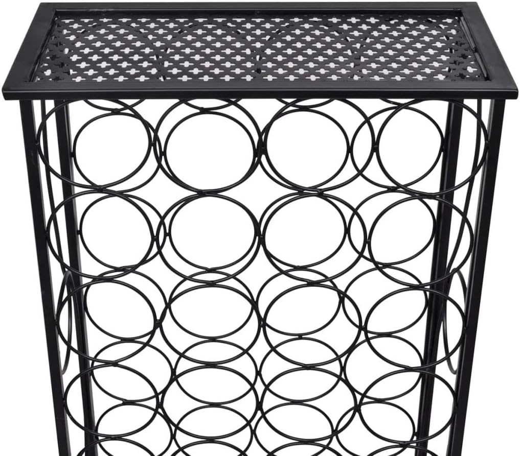 FAMIROSA 28 Bottle Freestanding Metal Wine Rack