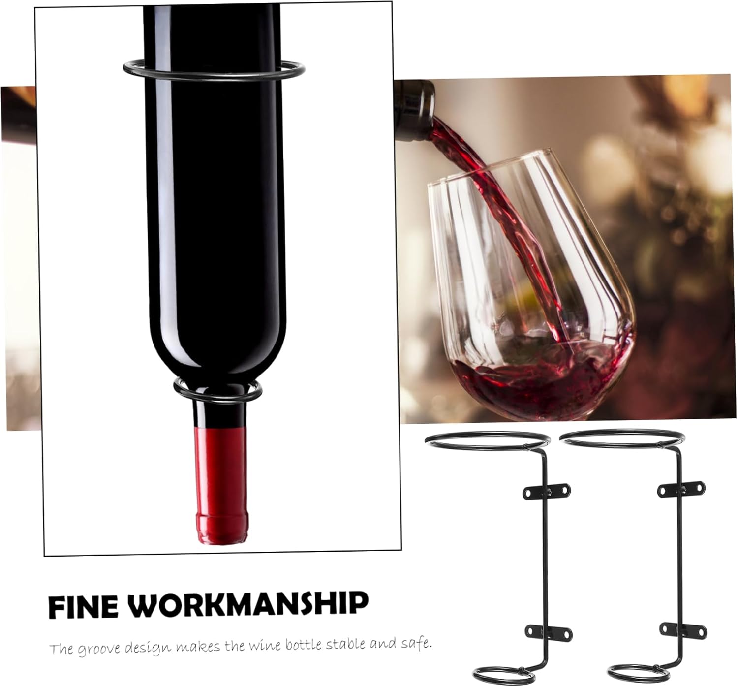 Zerodeko 6pcs Iron Wine Racks for Wall Display 1