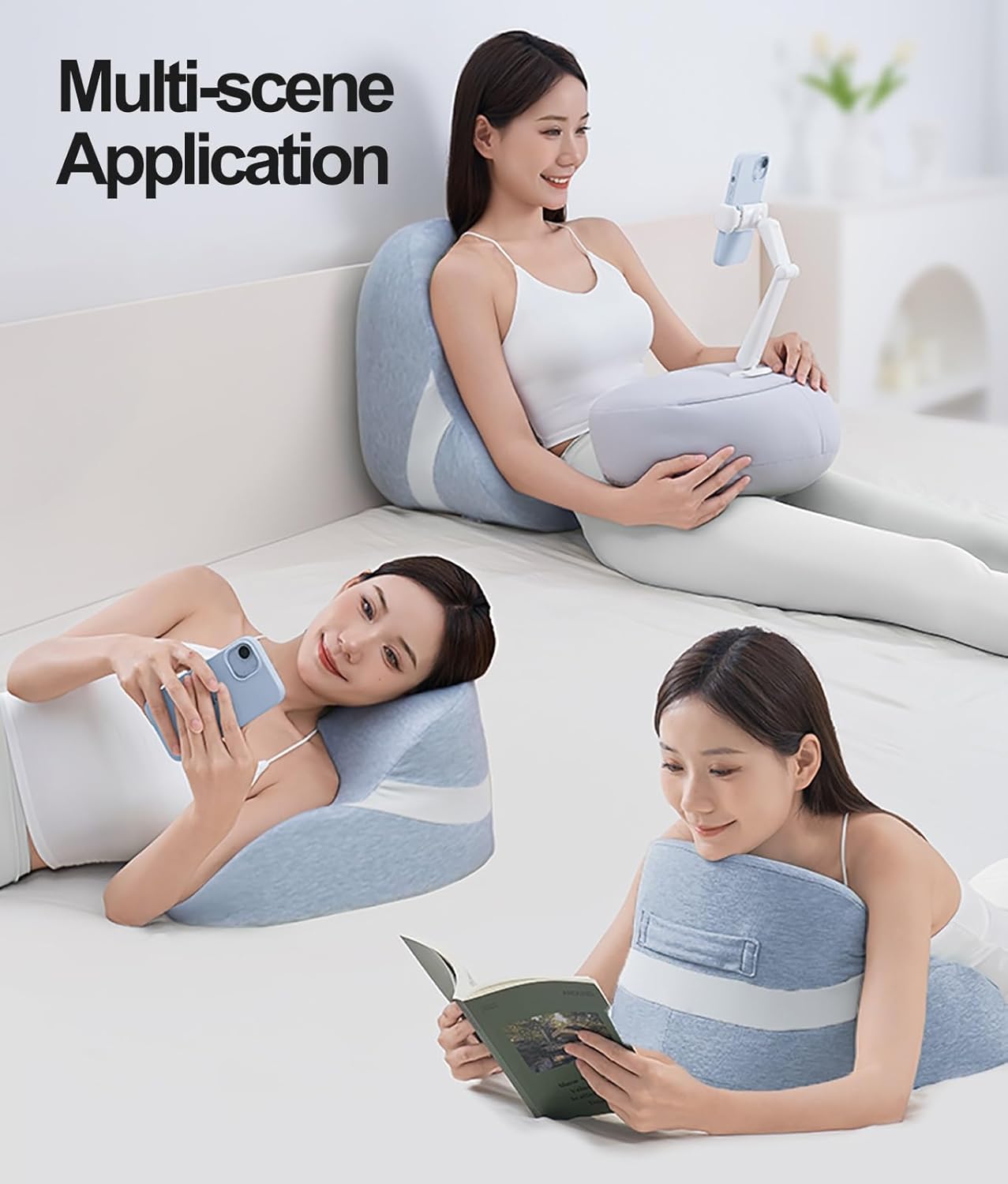 WAHHWF Face Down Pillow with Memory Foam and Removable Cover