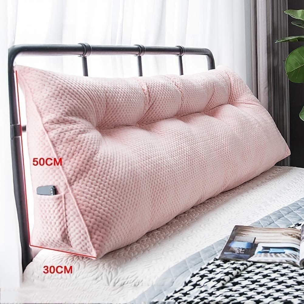 YOODODO Velvet Wedge Pillow with Removable Cover for Reading and Bed Rest
