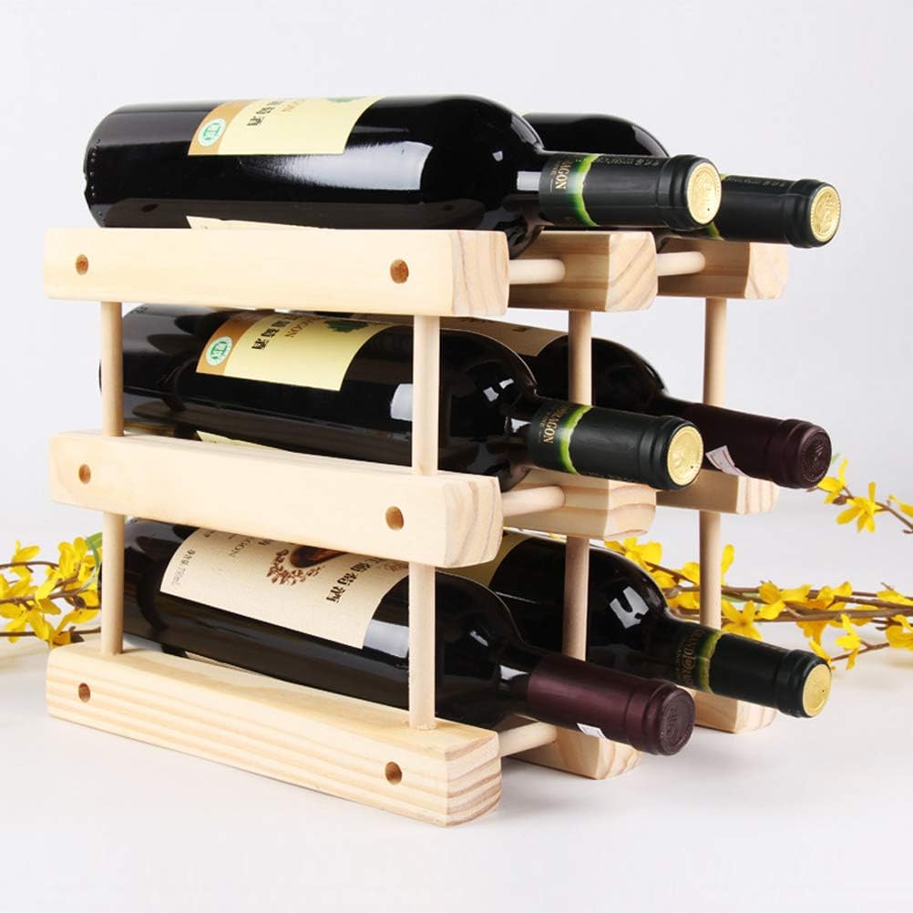 DOITOOL Wood Wine Holder Countertop Wine Rack