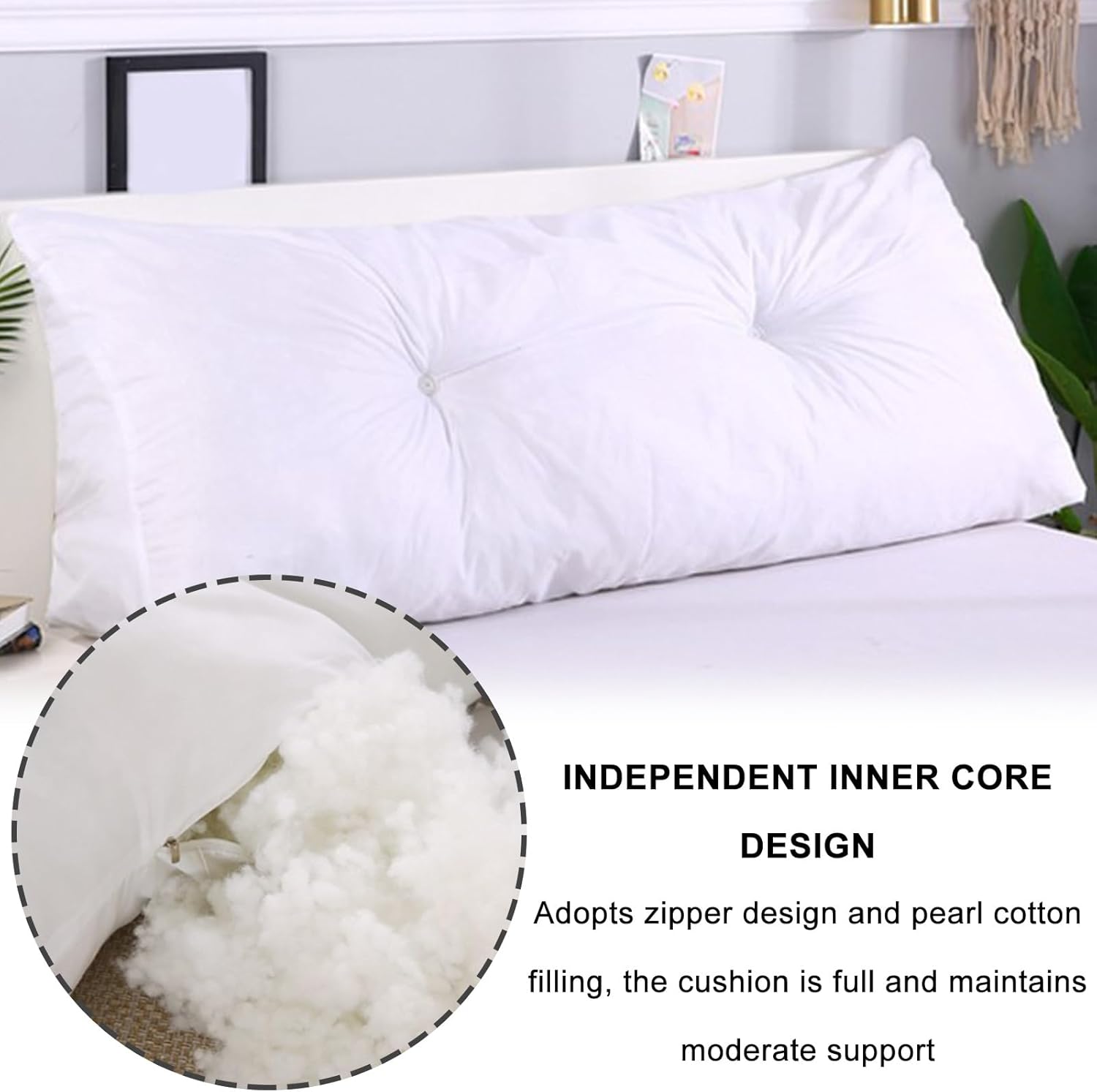 Soft Triangular Headboard Pillow with Removable Cover