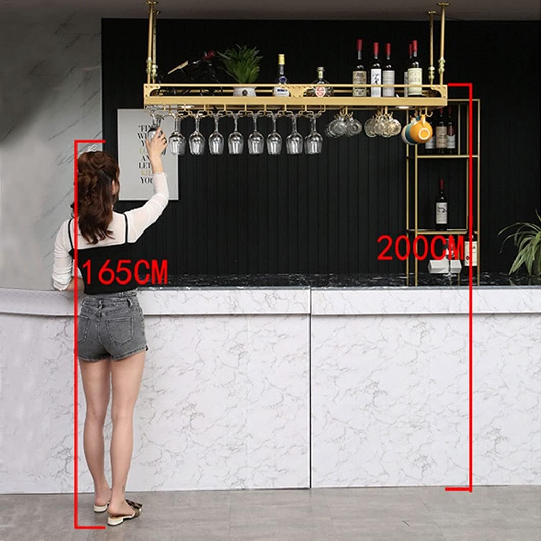 ZJDYDY Wall-Mounted Wine Rack with Adjustable Hanging Rod