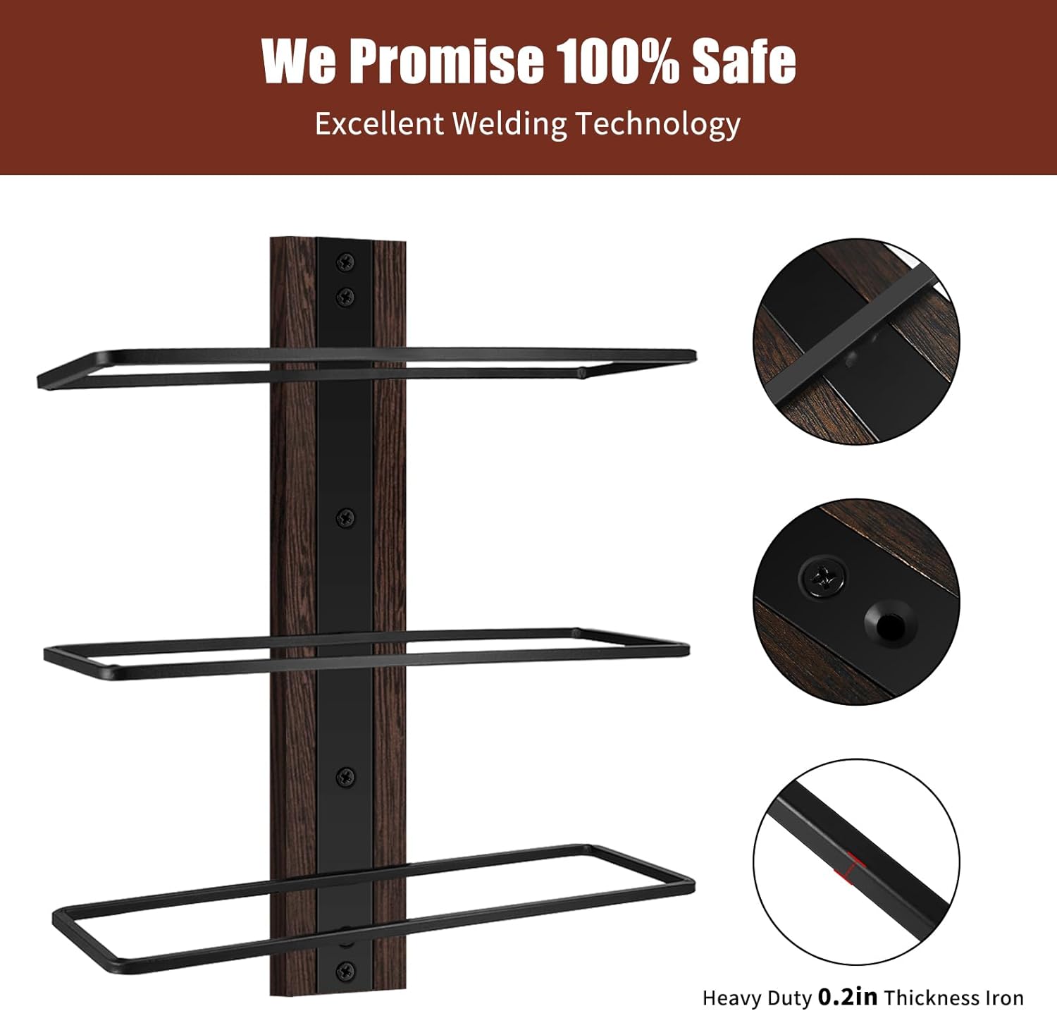 AGJIDSO Solid Wood Wall Wine Rack - 12 Bottle Capacity