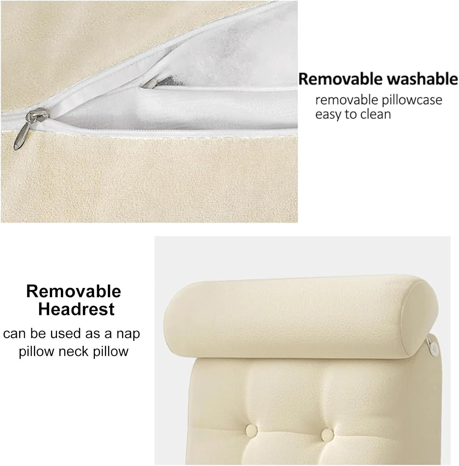 Adjustable Reading Pillow with Lumbar Support for Bed and Sofa